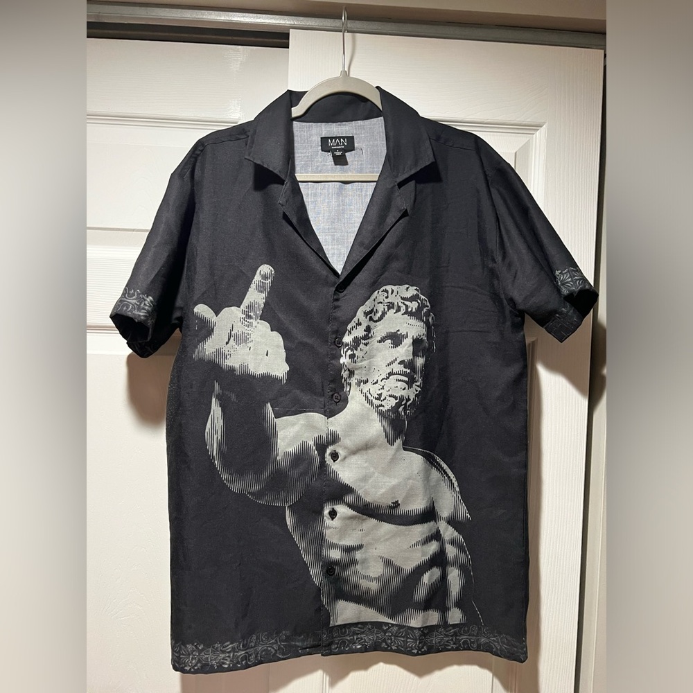 Graphic Button Up, from boohooMAN